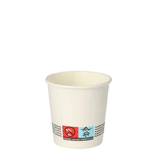 50 Trinkbecher, Pappe 0,1 L Ø 6,3 cm · 6 cm weiss