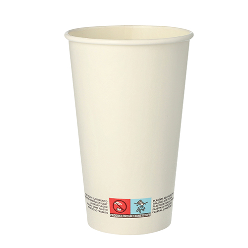 50 Trinkbecher, Pappe 0,4 L Ø 9 cm · 13,9 cm weiss
