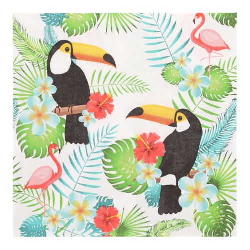 20 Servietten, 3-lagig 1/4-Falz 40 cm x 40 cm "Toucan"