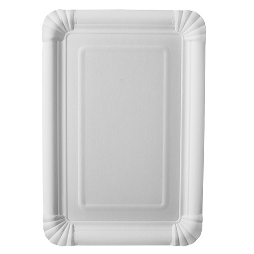 6 Teller, Pappe "pure" eckig 16,5 cm x 23 cm weiss