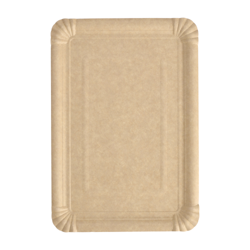 250 Teller, Pappe "pure" eckig 18 cm x 26 cm braun