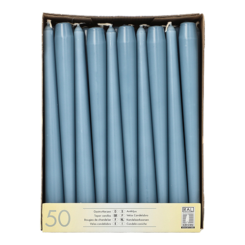 50 Leuchterkerzen Ø 2,2 cm · 25 cm arktikblau