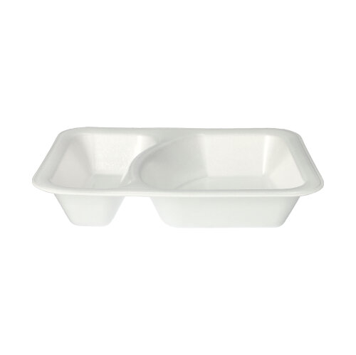 100 Siegelschalen, XPS 2-geteilt 825 ml 4,2 cm x 18,5 cm x 23,5 cm weiss laminiert