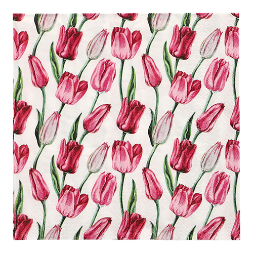 20 Servietten, 3-lagig 1/4-Falz 33 cm x 33 cm "Tulip"