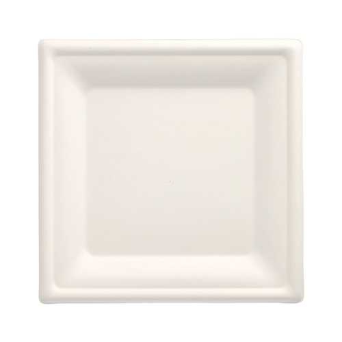100 Teller, Zuckerrohr "pure" eckig 20 cm x 20 cm weiss