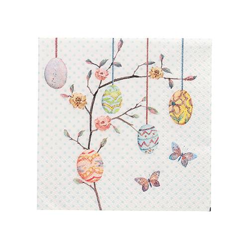 20 Servietten, 3-lagig 1/4-Falz 25 cm x 25 cm "Easter Branch"