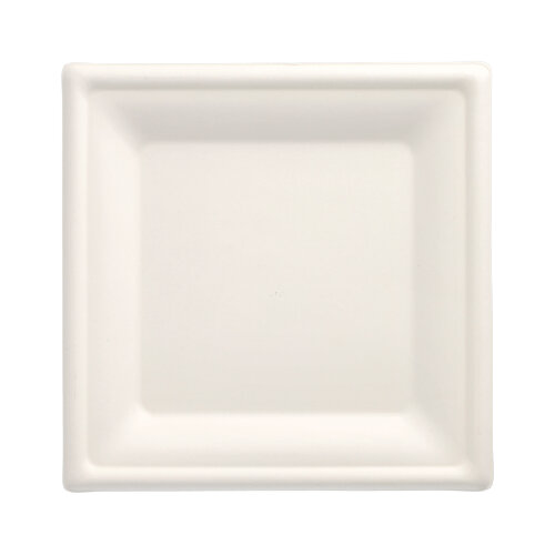 50 Teller, Zuckerrohr "pure" eckig 20 cm x 20 cm weiss