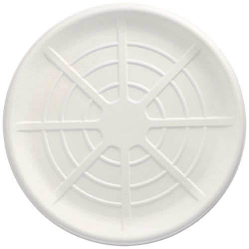 25 Servierplatten, Zuckerrohr "pure" rund Ø 47 cm weiss für Meeresfrüchte