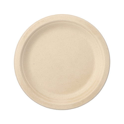 50 Teller, Zuckerrohr "pure" ungeteilt Ø 18 cm · 2 cm natur