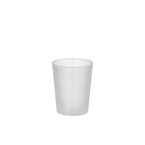 20 Mehrweg-Gläser für Schnaps PP 4 cl Ø 4,3 cm · 5,2 cm satiniert, unzerbrechlich