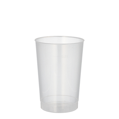 10 Mehrweg-Trinkbecher PP 0,2 L Ø 6,8 cm · 9,8 cm transluzent unzerbrechlich