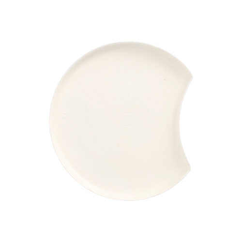 100 Teller Zuckerrohr "pure" Halbmond Ø 12 cm · 1 cm weiss "Cella"