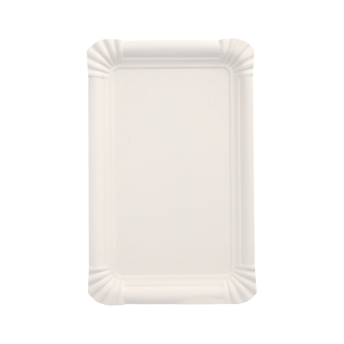 20 Teller, Pappe eckig 13 cm x 20 cm weiss