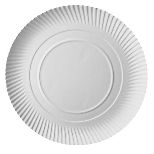 100 Teller, Pappe "pure" rund Ø 34 cm · 3 cm weiss