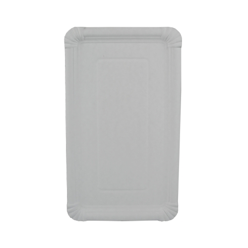 125 Teller, Pappe [rc] eckig 19 cm x 33 cm weiss