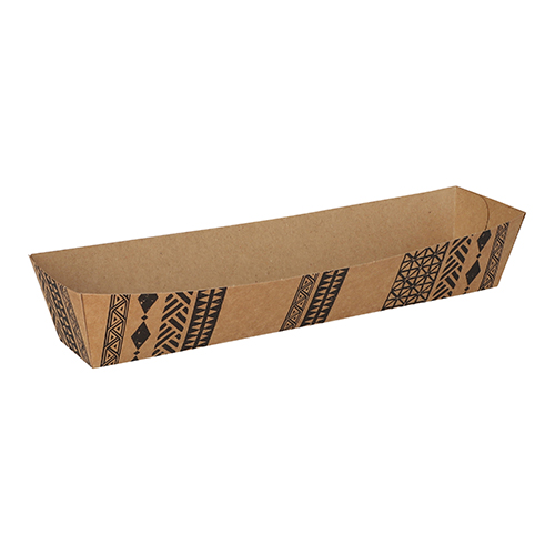 500 Snacktrays, Pappe 3,5 cm x 3,3 cm x 18,5 cm braun "Maori"