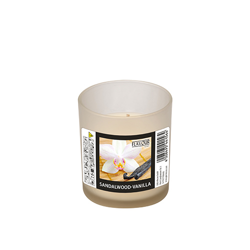 "GALA" Duftkerze im Glas Ø 70 mm · 77 mm elfenbein - Sandalwood-Vanilla "Indro"