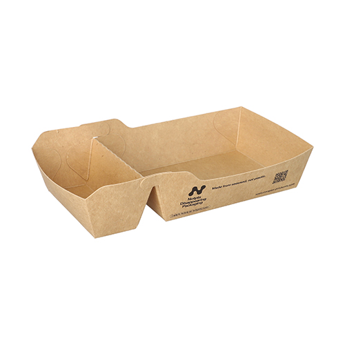 80 Snacktrays, Pappe "NOTPLA" 3,5 cm x 8,5 cm x 16,5 cm braun