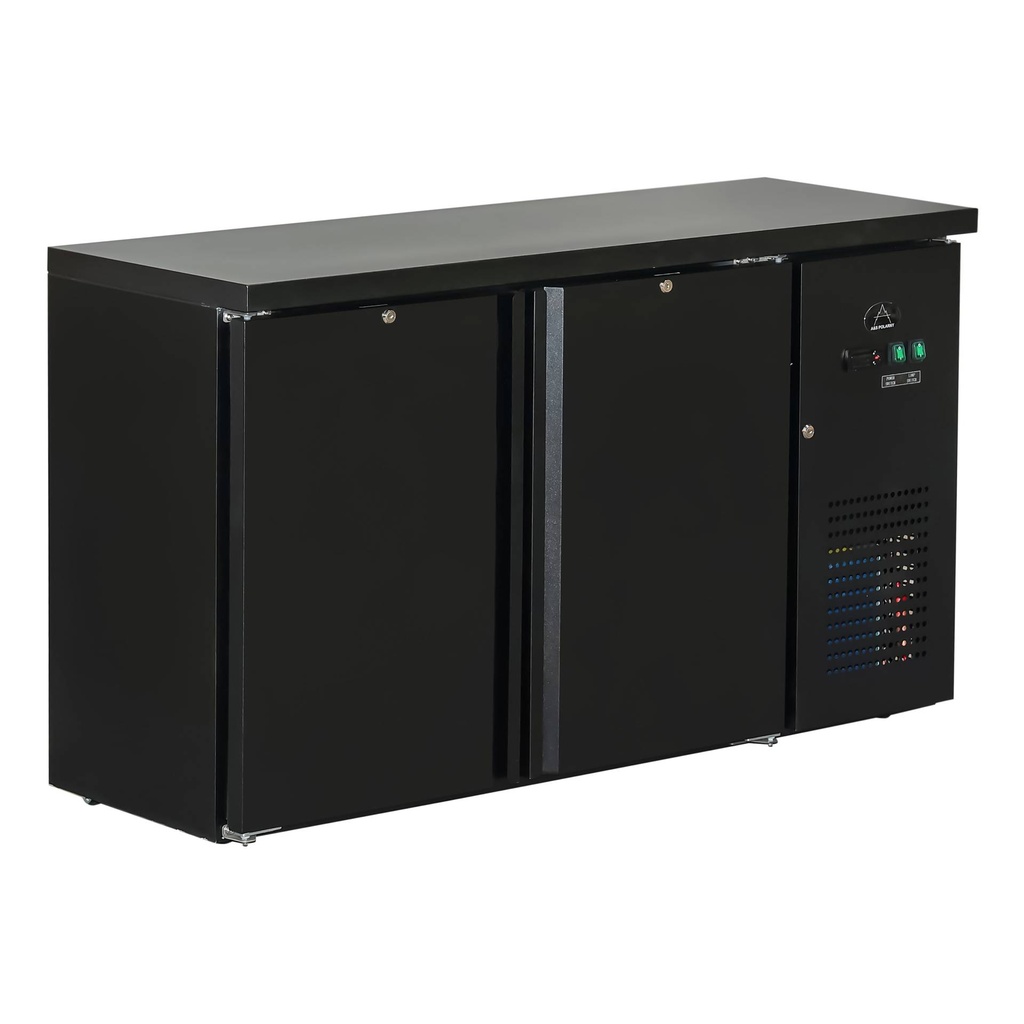 Flaschenkühltisch 280 Liter | Schwarz | 2 Türen | 1465 x 520 x 840 mm