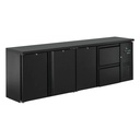 Flaschenkühltisch 600 Liter | Schwarz | 3 Türen + 2 Schubladen | 2545 x 520 x 840 mm