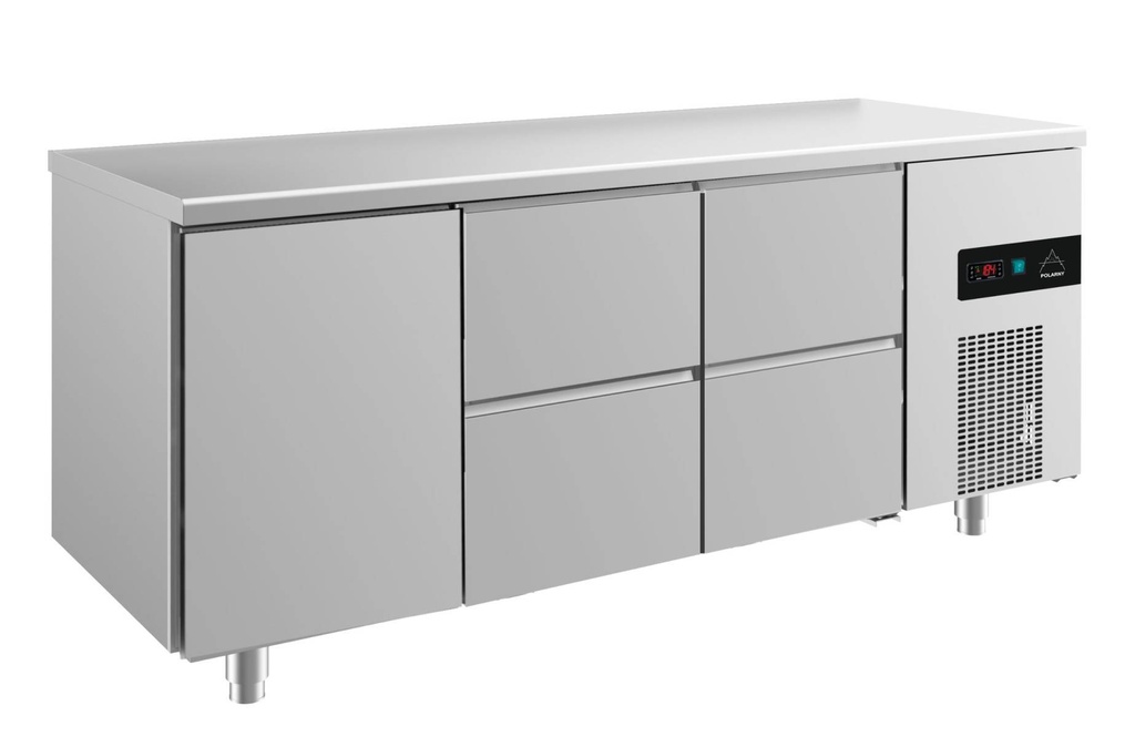 Kühltisch -2 bis +8°C 1865x700x850mm mit 1x Tür und 2x zwei Schubladen
