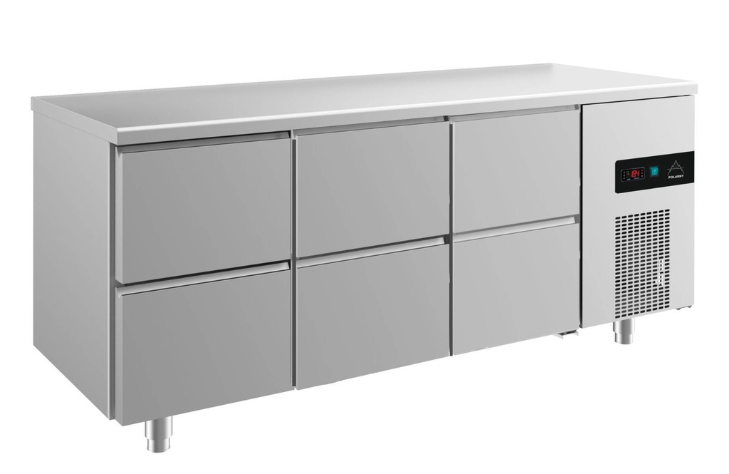 Kühltisch -2 bis +8°C 1865x700x850mm mit 3x zwei Schubladen