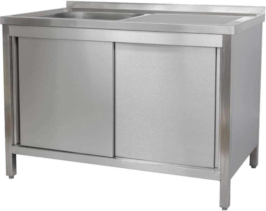 Spülschrank 1200 x 700 x 850 mm 1 Becken links, mit Schubladenblock, 700 mm Tiefe