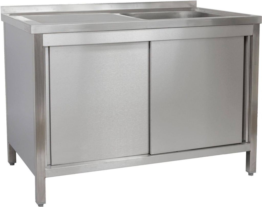 Spülschrank 1200 x 700 x 850 mm 1 Becken rechts, mit Schubladenblock, 700 mm Tiefe