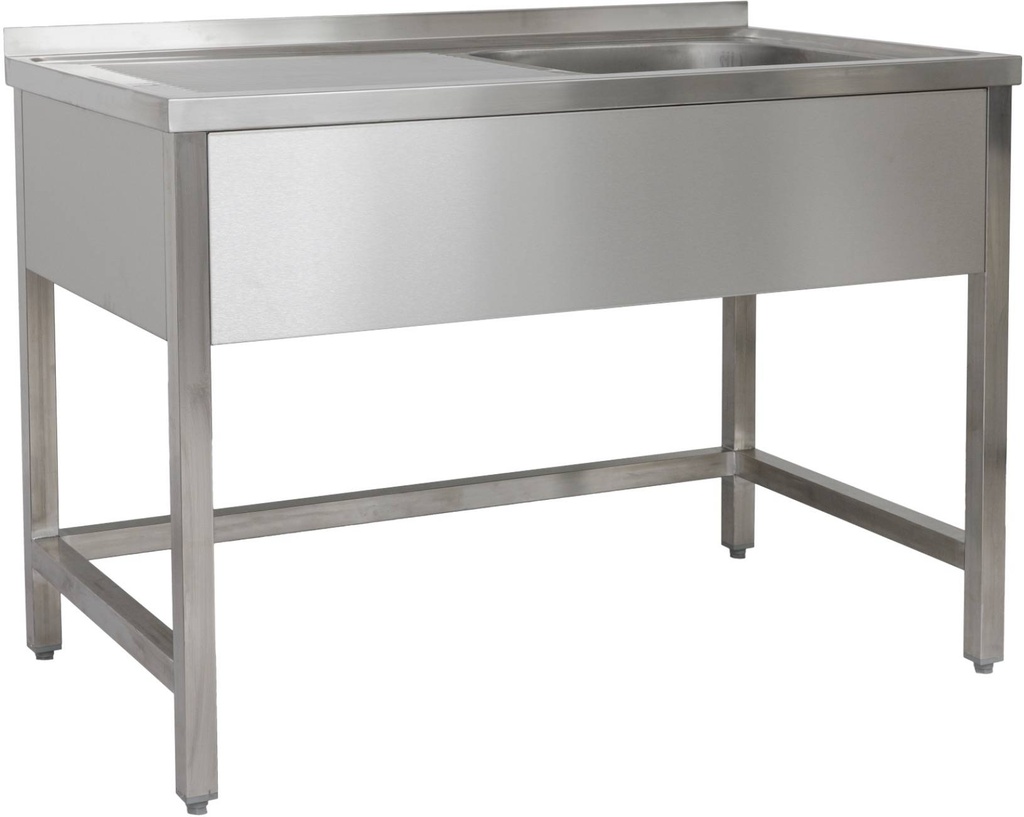 Spültisch 1200 x 600 x 850 mm 1 Becken rechts, Ohne Grundboden  600 mm Tiefe
