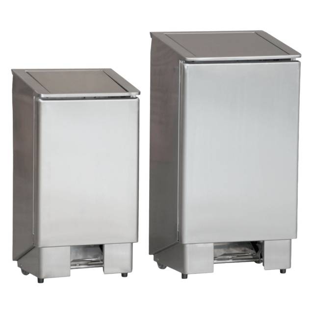 Mülleimer mit Fußpedal aus Edelstahl, 60 L, 370 x 400 x 800 mm
