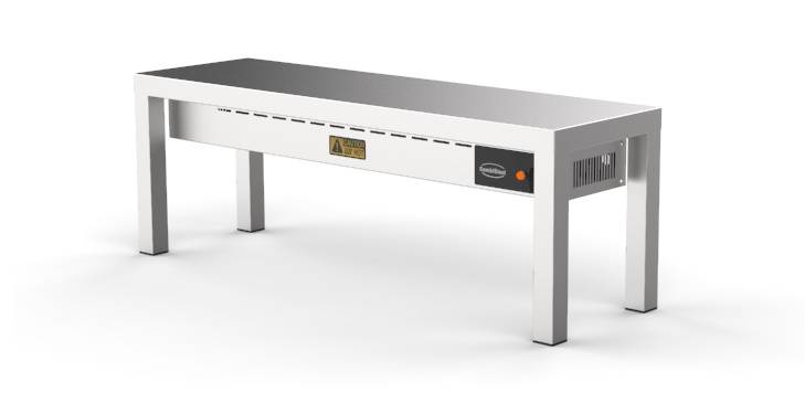 Aufsatzbord Keramisch aus Edelstahl, 250 W, 1400 x 300 x 350 mm