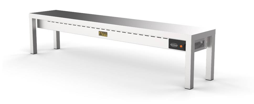 Aufsatzbord Keramisch aus Edelstahl, 250 W, 1600 x 300 x 350 mm