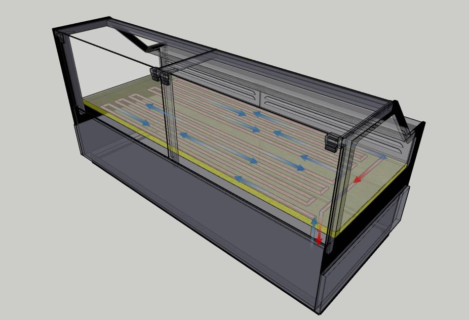 Kühl Fleischvitrine Rick, 3820 x 1095 x 1200 mm, 810 L