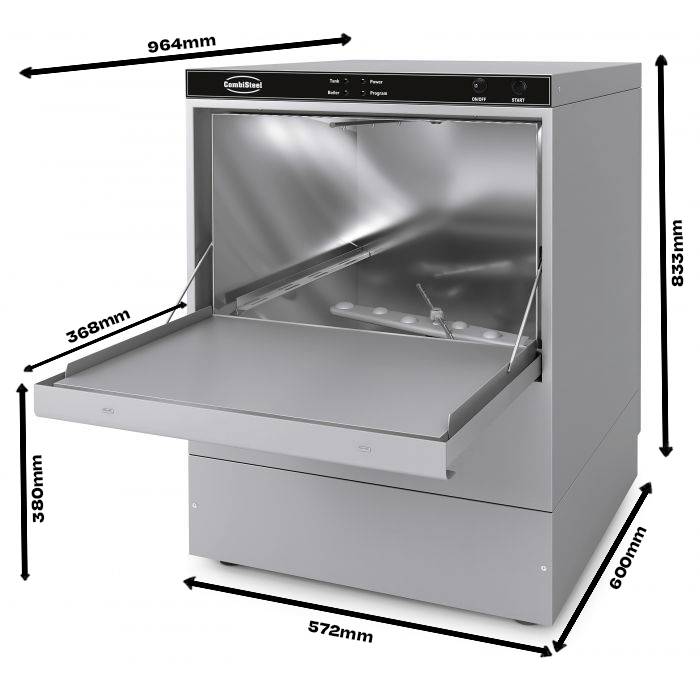 Geschirrspülmaschine Frontbedienung mit Spülmitteldosierer, 572 x 616 x 833 mm