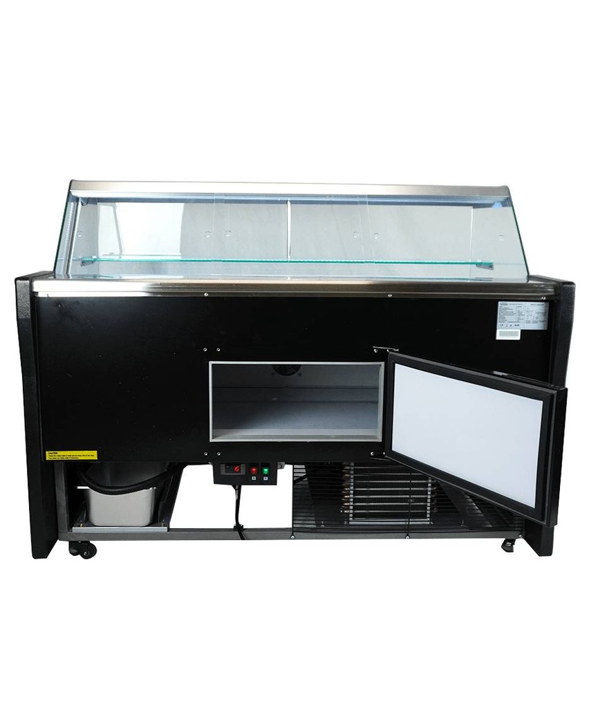 Kühlvitrine Wesley 1.5, schwarz / edelstahl