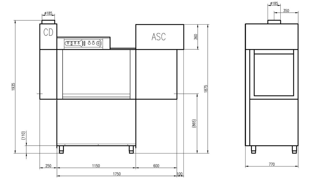 PL Korbtransportspülmaschine CD, 1400 x 790 x 1925 mm