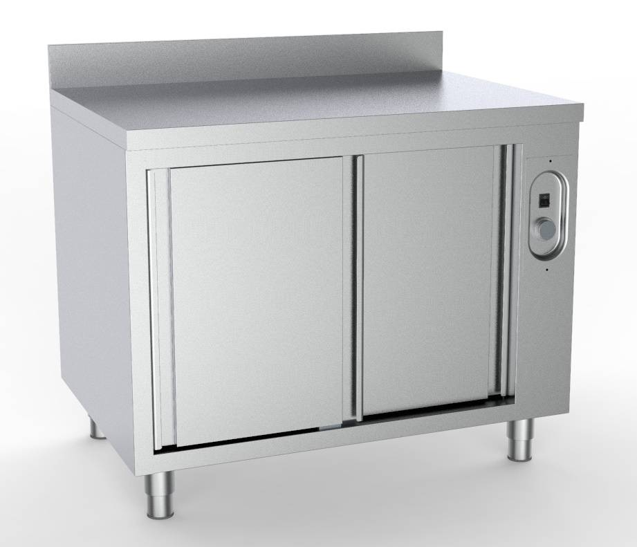 700 Wärmeschrank mit Aufkantung aus Edelstahl, 1800 x 700 x 850 mm