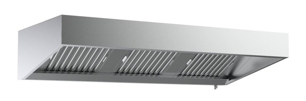 950 Wandhauben 2000 aus Edelstahl, 2000 x 950 x 400 mm