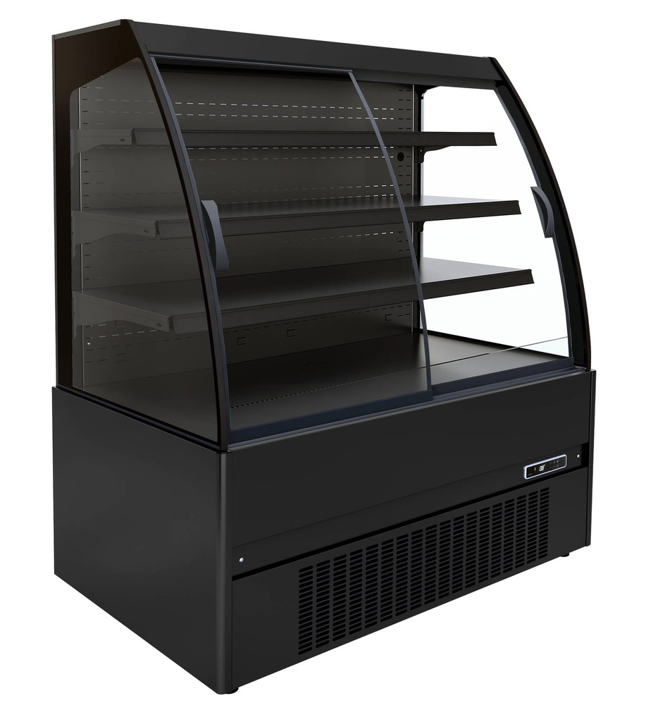 Kühlvitrine Noah, 1310 x 665 x 1500 mm, schwarz