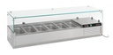 Aufsatzvitrine GN 1/ 1/3 aus Edelstahl, 1400 x 395 x 435 mm