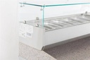 Aufsatzvitrine GN 1/ 1/3 aus Edelstahl, 1500 x 395 x 435 mm