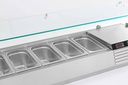 Aufsatzvitrine GN 1/ 1/3 aus Edelstahl, 1600 x 395 x 435 mm
