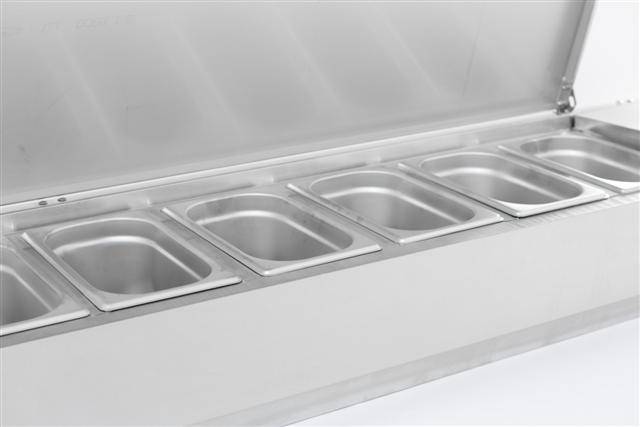 Aufsatzvitrine Deckel GN 1/4 aus Edelstahl, 2000 x 335 x 225 mm