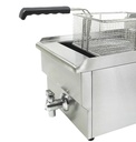 Elektro Tischfriteuse aus Edelstahl, 1 x 10 L, 340 x 560 x 380 mm