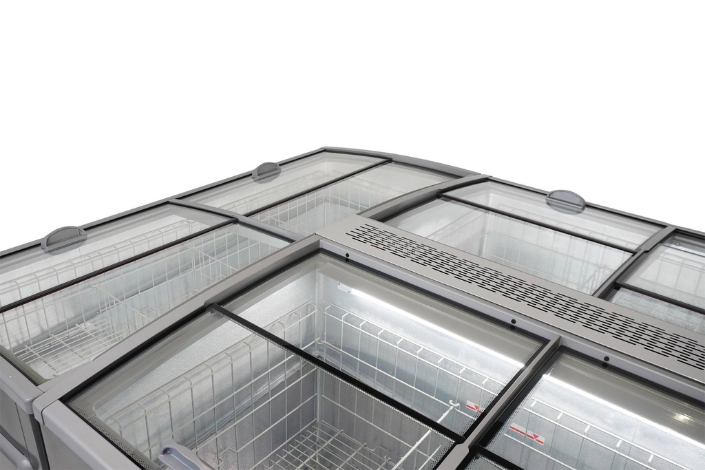 Supermarkt Tiefkühltruhe 2500, 2500 x 850 x 870 mm, grau