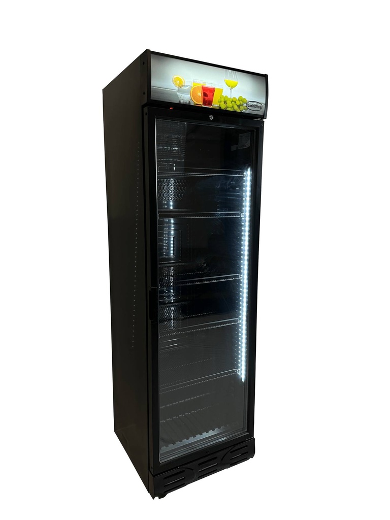 Kühlschrank 1 Glastür mit Scharnieren, 595 x 620 x 2000 mm, schwarz
