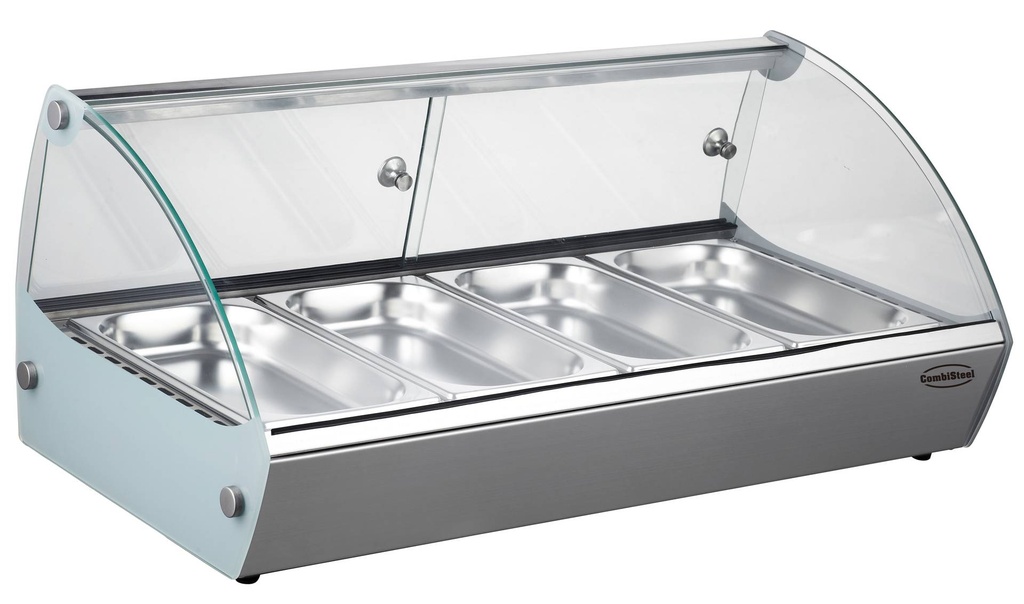 Wärmevitrine 4 GN 1/3, 840 x 395 x 270 mm, edelstahl