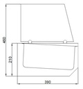 Aufsatzvitrine aus Edelstahl, 10 x 1/3 GN, 2100 x 390 x 460 mm