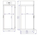 Roll-In Tiefkühlschrank Mono, 700 L, 910 x 1210 x 2210 mm