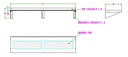 300 Wandborde 1600 aus Edelstahl, 1600 x 300 x 190 mm